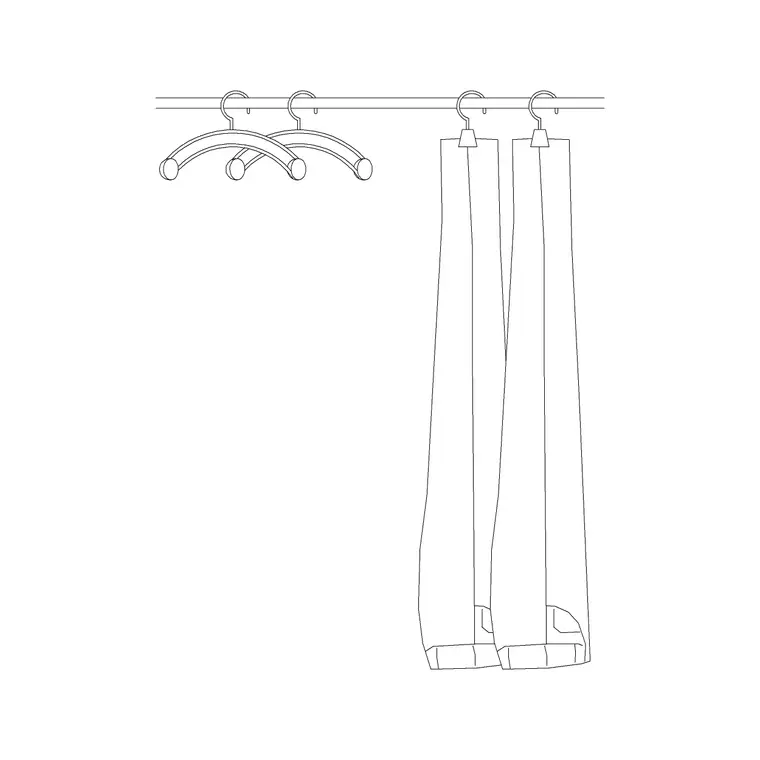 Trouser Hnaged With Rod DWG CAD block thumbnail — accessories drawing