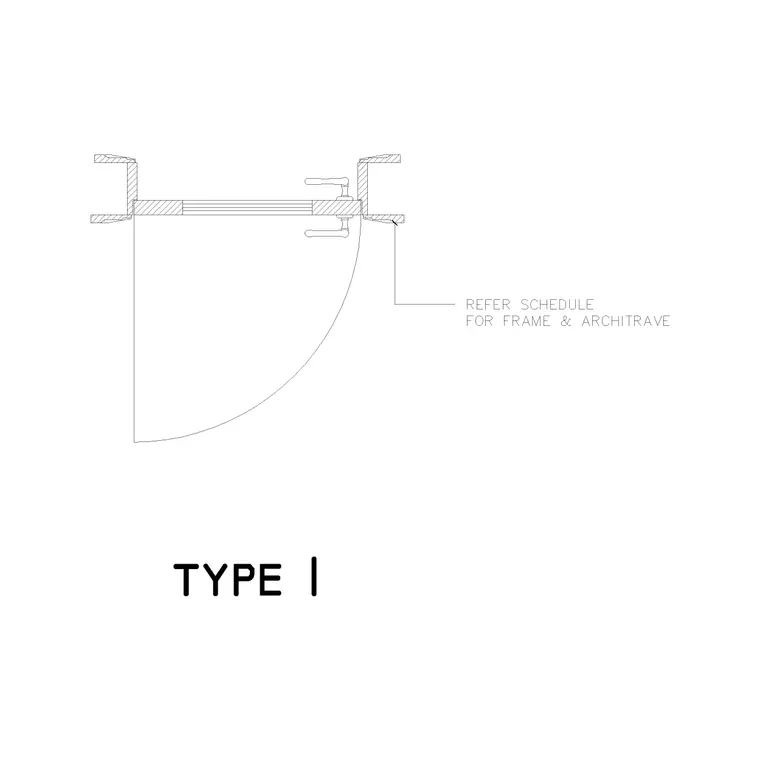 Type 1 Door Plan DWG CAD block thumbnail — doors drawing