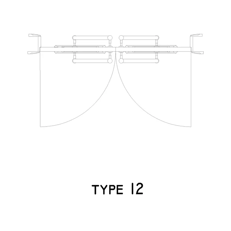 Type 12 Door Plan DWG CAD block thumbnail — doors drawing