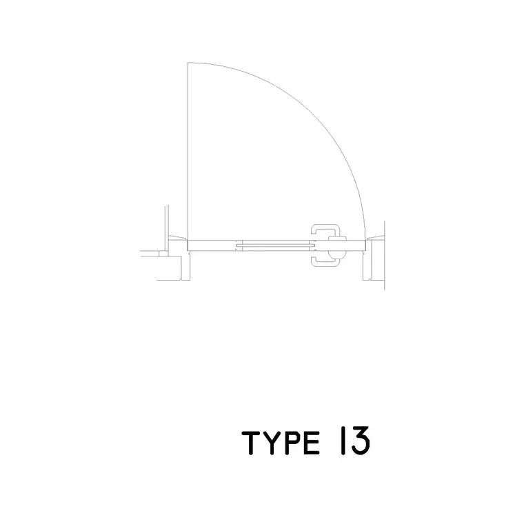 Type 13 Door Plan DWG CAD block thumbnail — doors drawing