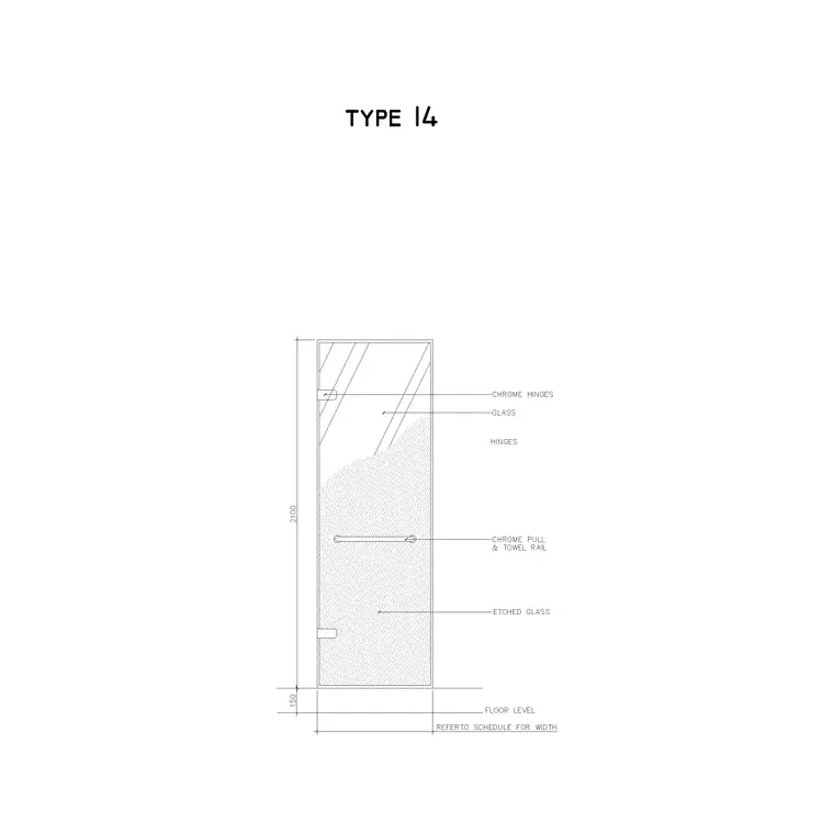 Type 14 Door Elevation DWG CAD block thumbnail — doors drawing