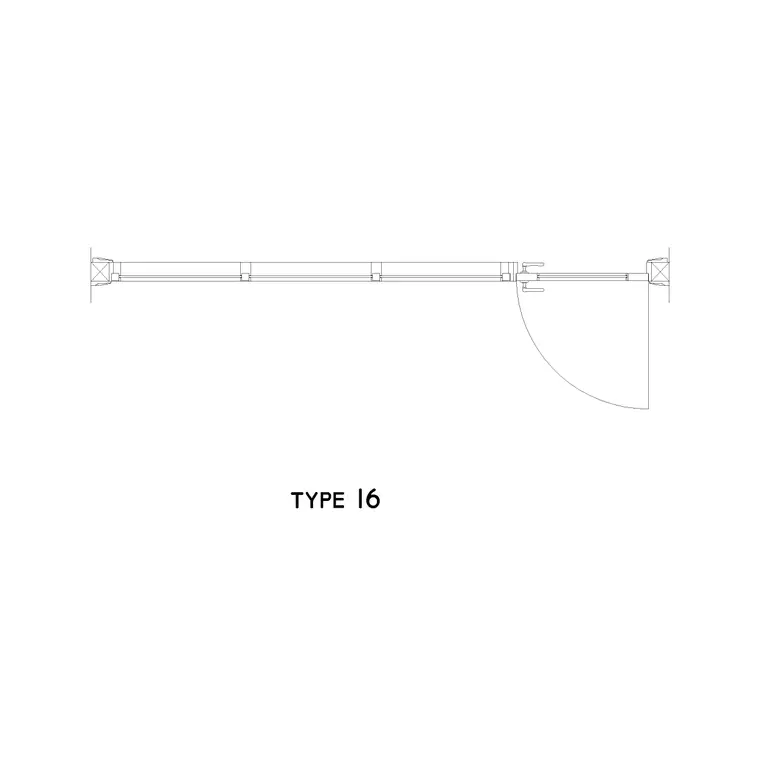 Type 16 Door Plan DWG CAD block thumbnail — doors drawing