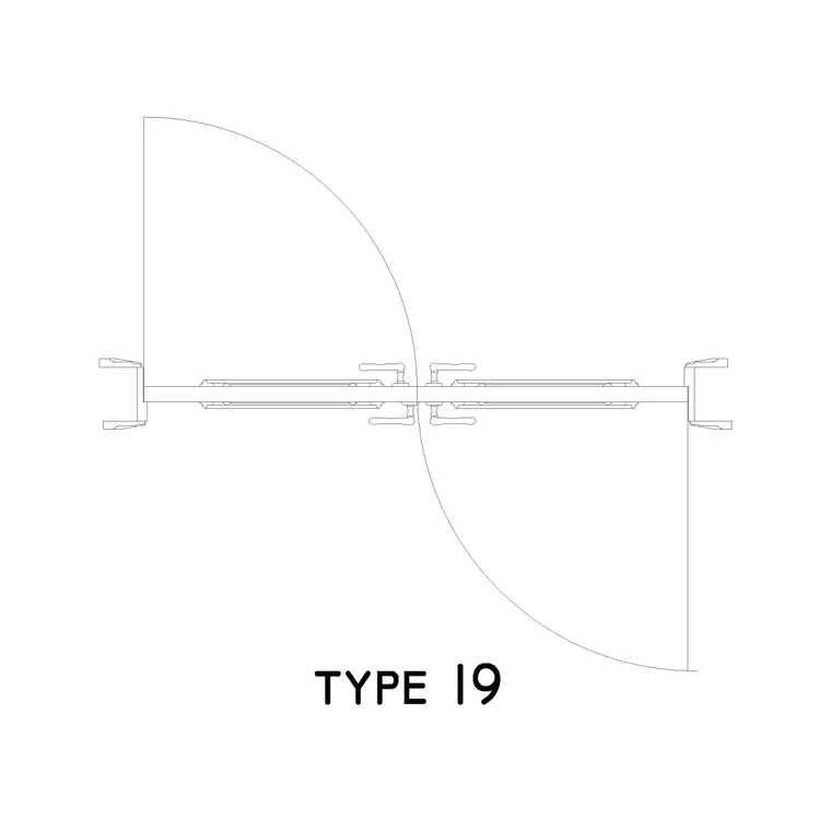 Type 19 Door Plan DWG CAD block thumbnail — doors drawing