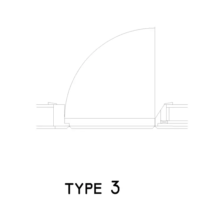 Type 3 Door Plan DWG CAD block thumbnail — doors drawing