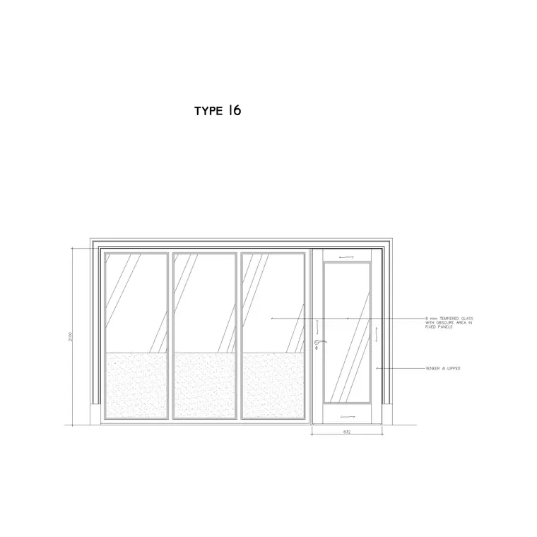 Type I6 Door Elevation DWG CAD block thumbnail — doors drawing