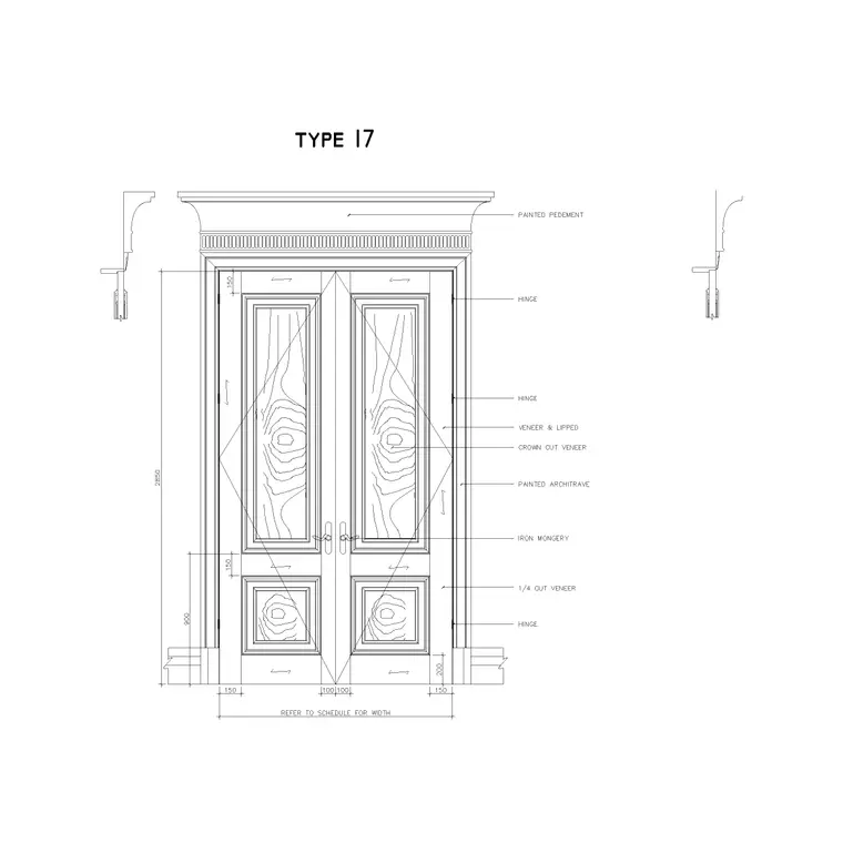 Type I7 Door Elevation DWG CAD block thumbnail — doors drawing