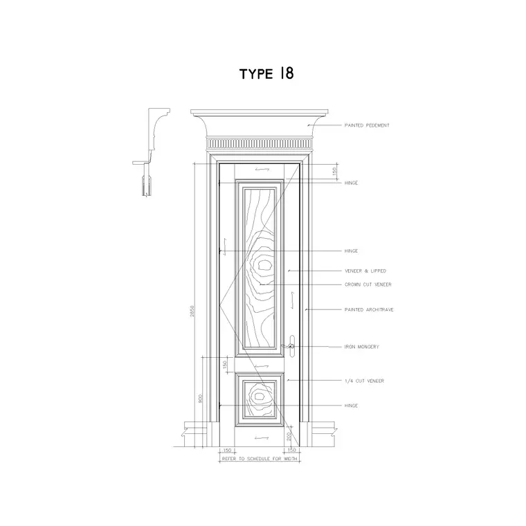 Type I8 Door Elevation DWG CAD block thumbnail — doors drawing