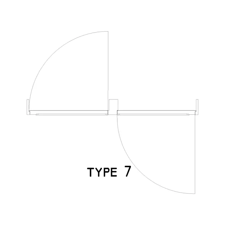 Type7 Door Plan DWG CAD block thumbnail — doors drawing