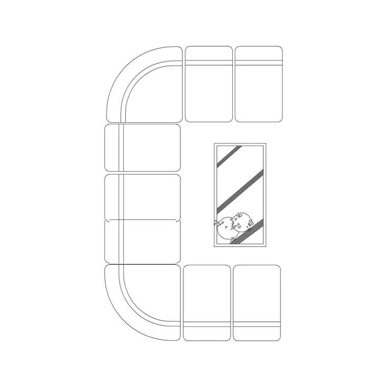 U Shape Sofa DWG CAD block thumbnail — furniture drawing
