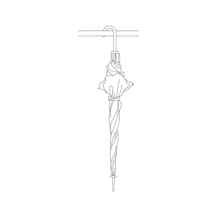 Umbrella Hanged DWG CAD block thumbnail — accessories drawing
