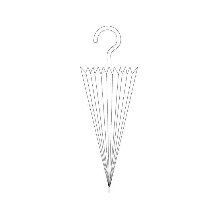 Umbrella DWG CAD block thumbnail — accessories drawing