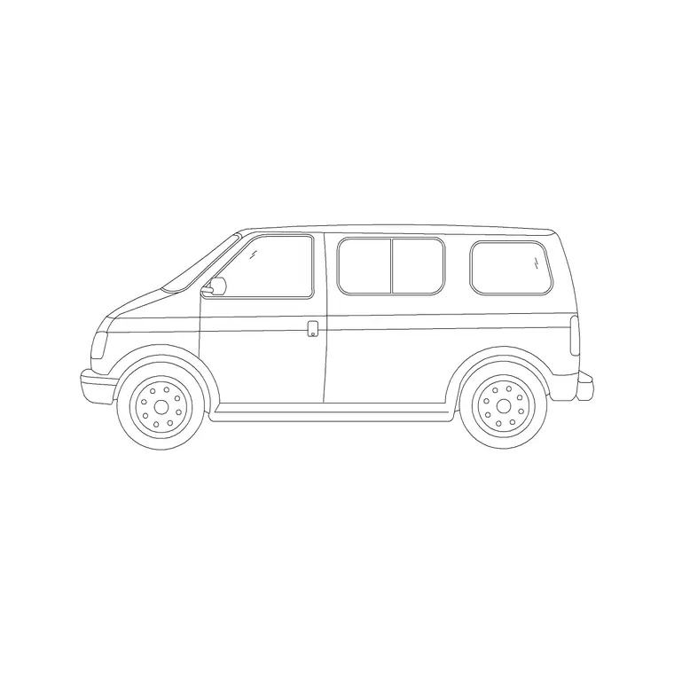 Van Elevation DWG CAD block thumbnail — vehicles drawing