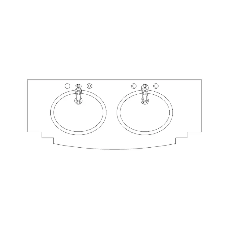 Vanity Double Basin 2 DWG CAD block thumbnail — bathroom drawing
