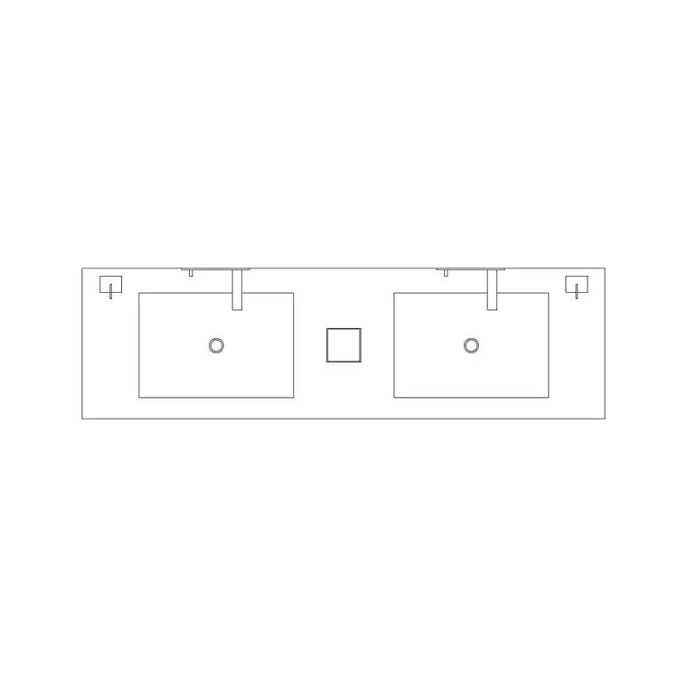 Vanity Double Basin 3 DWG CAD block thumbnail — bathroom drawing