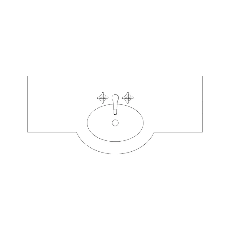 Vanity Single Basin 1 DWG CAD block thumbnail — bathroom drawing