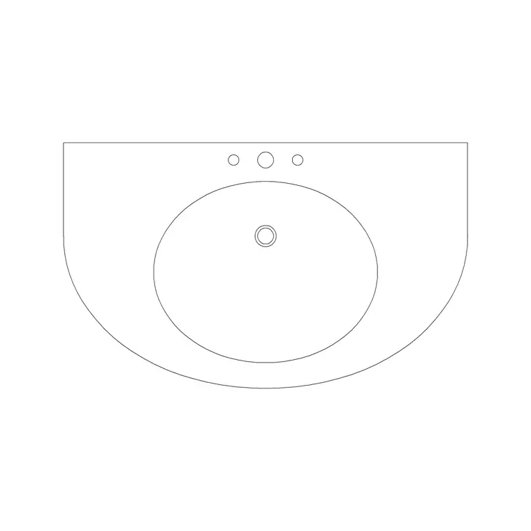 Vanity Single Basin 2 DWG CAD block thumbnail — bathroom drawing