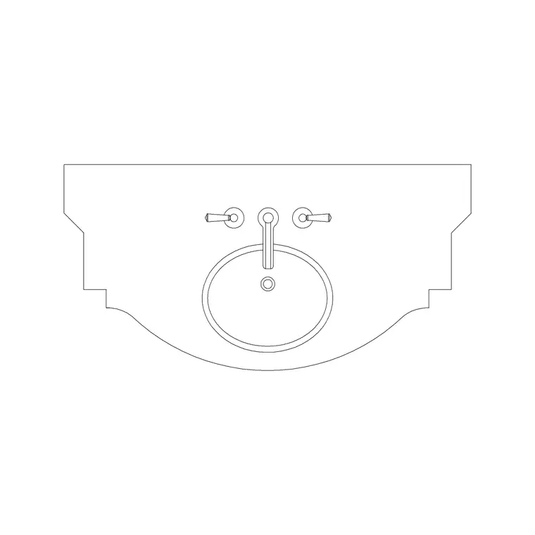 Vanity Single Basin 4 DWG CAD block thumbnail — bathroom drawing
