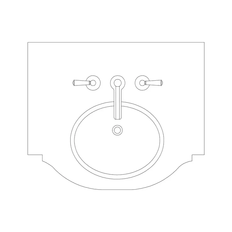 Vanity Single Basin 5 DWG CAD block thumbnail — bathroom drawing
