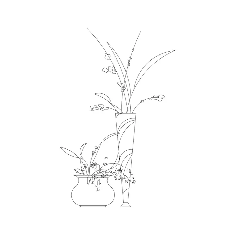 Vase 2 DWG CAD block thumbnail — accessories drawing