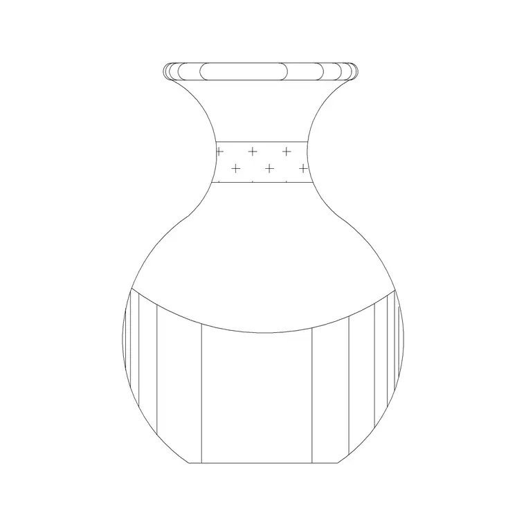 Vase Round DWG CAD block thumbnail — trees & plants drawing