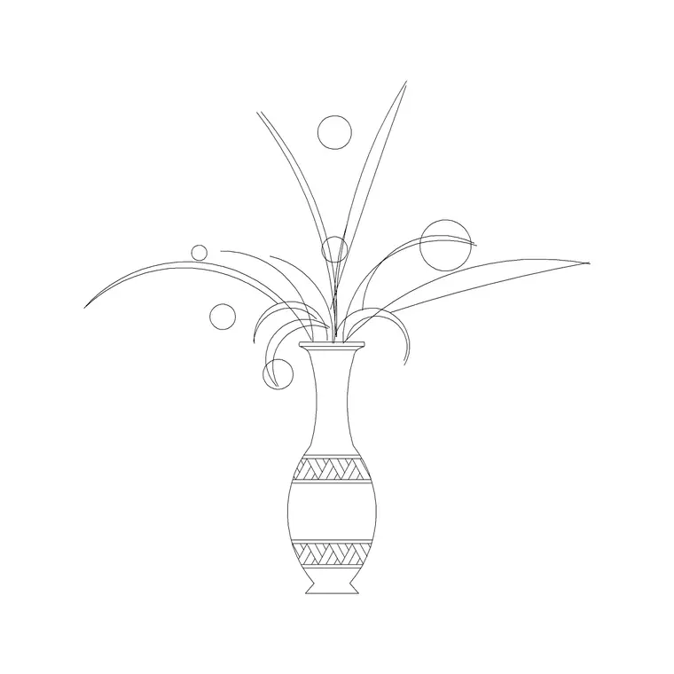 Vase DWG CAD block thumbnail — accessories drawing
