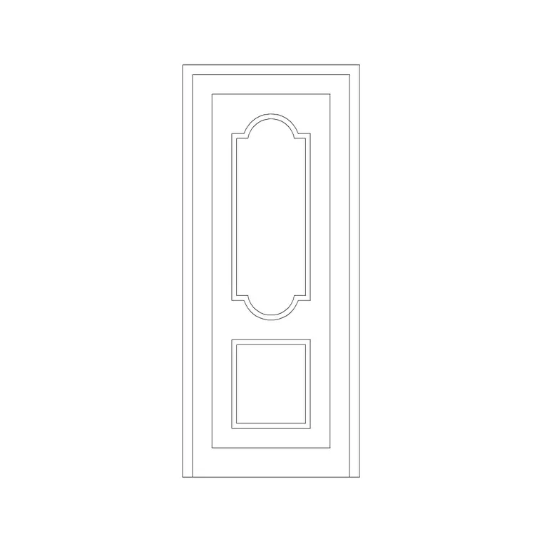 Vinatge Wooden Door DWG CAD block thumbnail — doors drawing