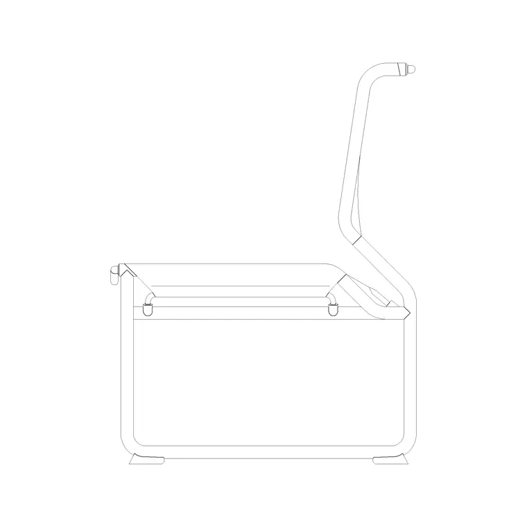 Visitor Chair Side Elevation Without Wheel DWG CAD block thumbnail — furniture drawing
