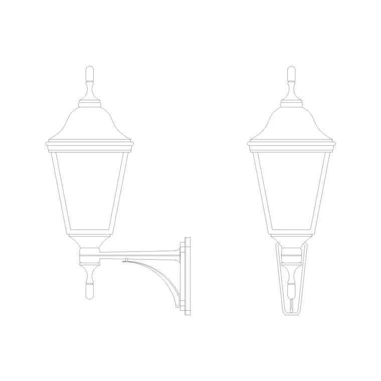 Wall Lamp Elev (14) DWG CAD block thumbnail — lighting drawing