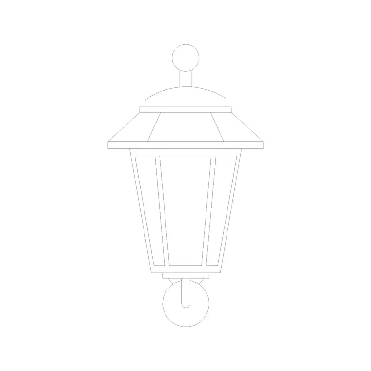 Wall Lamp Elev (34) DWG CAD block thumbnail — lighting drawing
