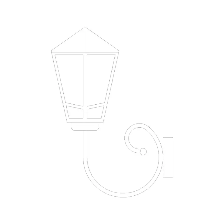 Wall Lamp Elev (4) DWG CAD block thumbnail — lighting drawing