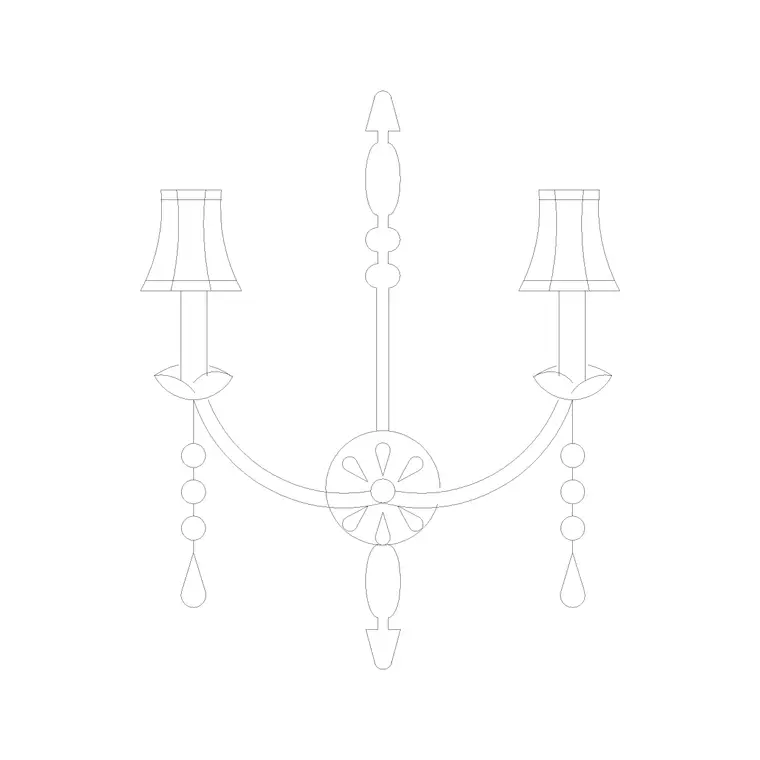 Wall Lamp Elev (9) DWG CAD block thumbnail — lighting drawing