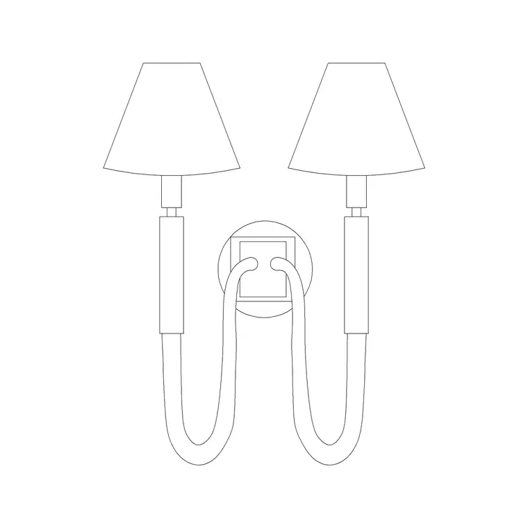 Wall Lights Double DWG CAD block thumbnail — lighting drawing