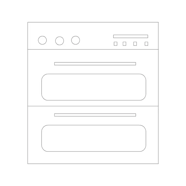 Wall Ovens 8 DWG CAD block thumbnail — kitchen drawing