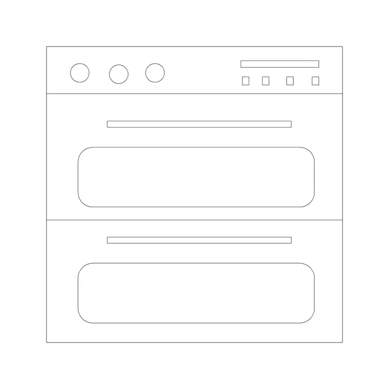 Wall Ovens 9 DWG CAD block thumbnail — kitchen drawing