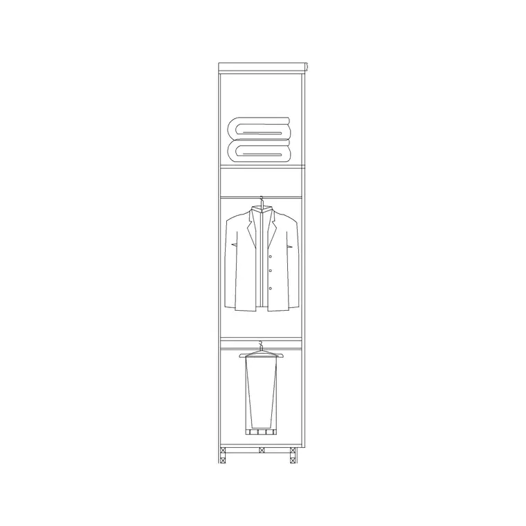 Wardrobe Section DWG CAD block thumbnail — furniture drawing