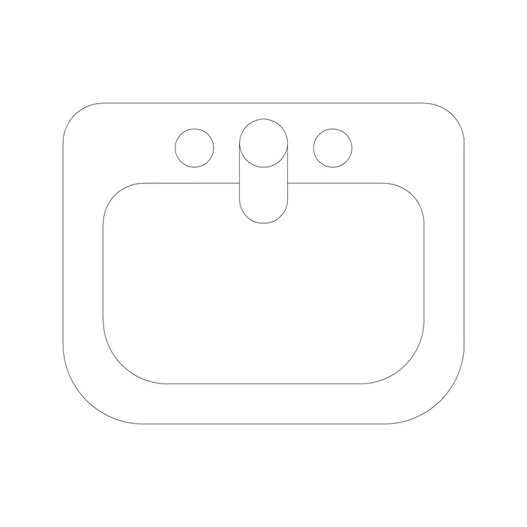 Wash Basin 1 DWG CAD block thumbnail — bathroom drawing