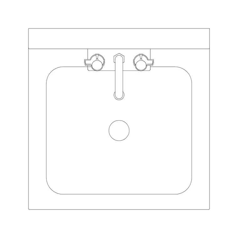 Wash Basin 10 DWG CAD block thumbnail — bathroom drawing