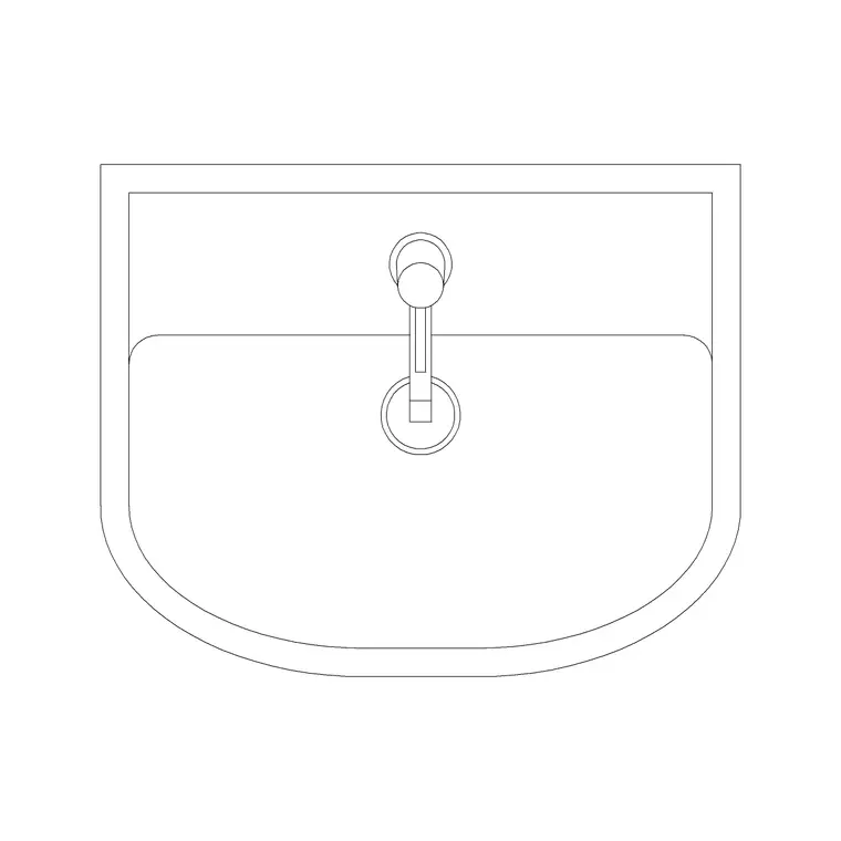 Wash Basin 13 DWG CAD block thumbnail — bathroom drawing