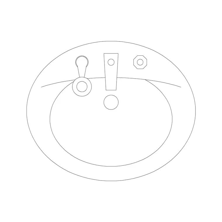 Wash Basin 17 DWG CAD block thumbnail — bathroom drawing