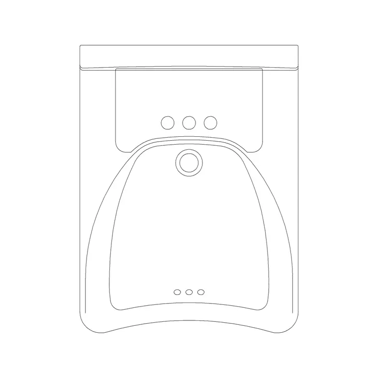 Wash Basin 19 DWG CAD block thumbnail — bathroom drawing