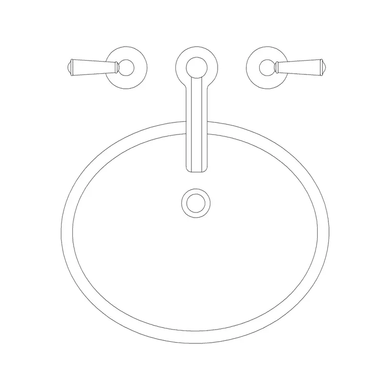 Wash Basin 22 DWG CAD block thumbnail — bathroom drawing
