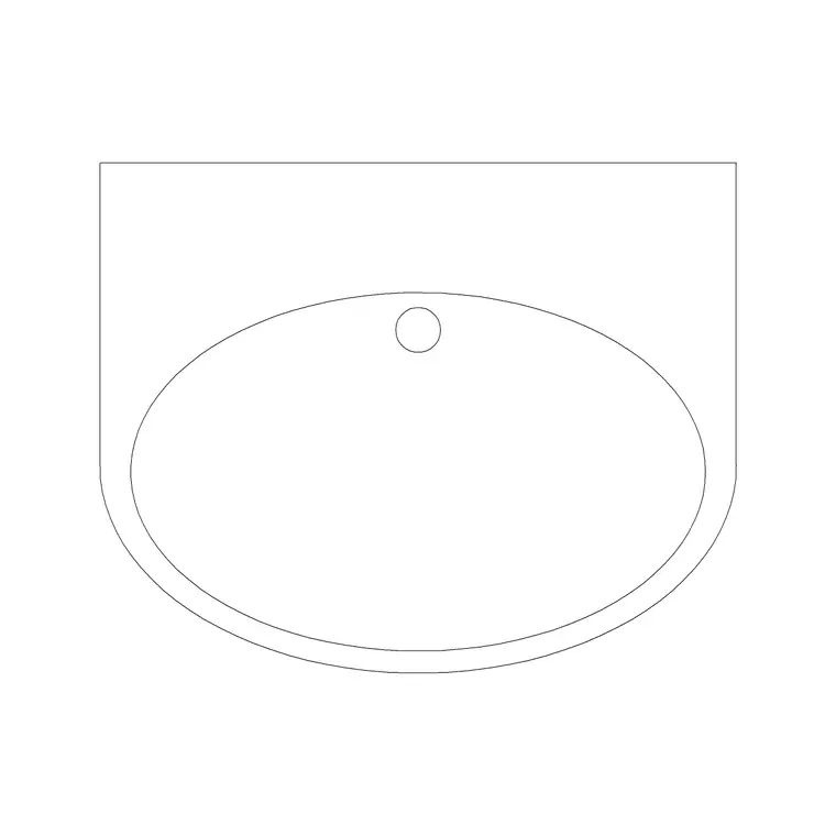 Wash Basin 3 DWG CAD block thumbnail — bathroom drawing