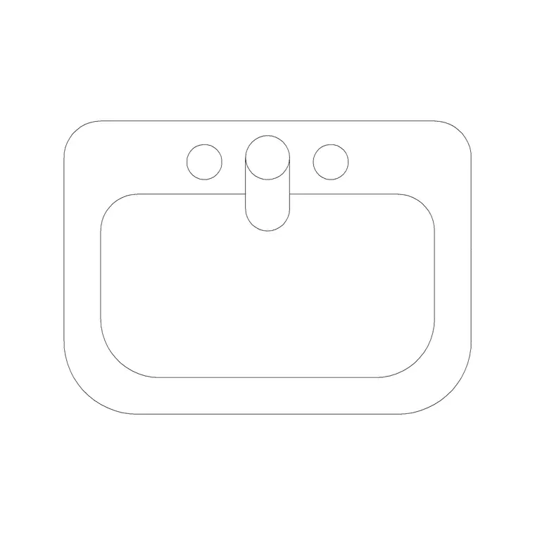 Wash Basin 32 DWG CAD block thumbnail — bathroom drawing