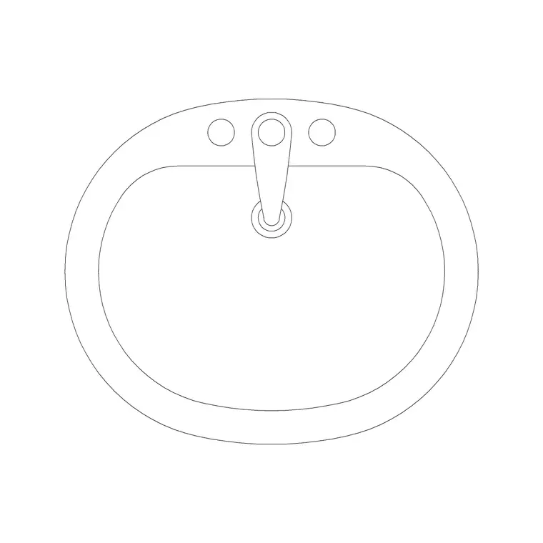 Wash Basin 33 DWG CAD block thumbnail — bathroom drawing