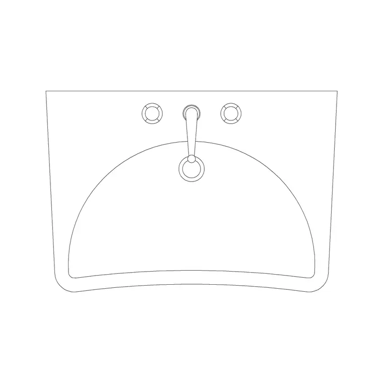 Wash Basin 34 DWG CAD block thumbnail — bathroom drawing