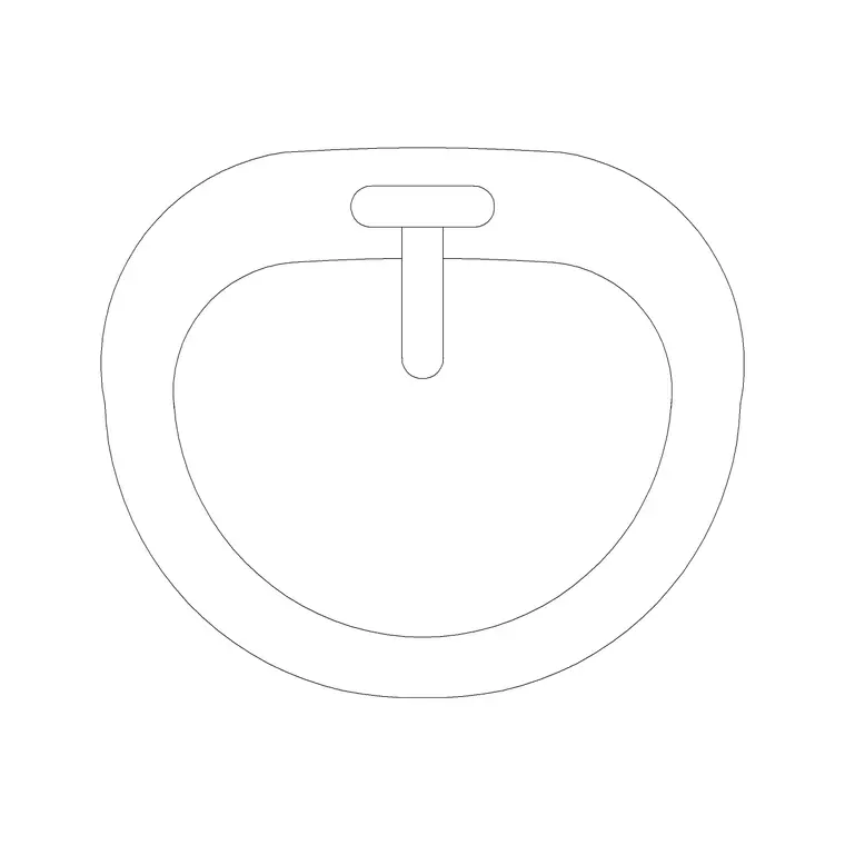 Wash Basin 36 DWG CAD block thumbnail — bathroom drawing