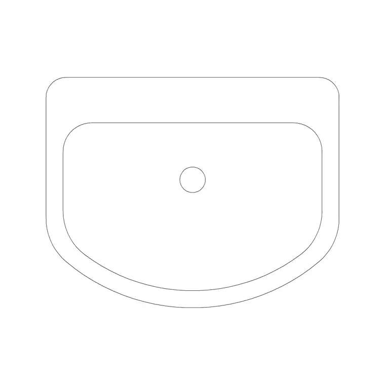 Wash Basin 48 DWG CAD block thumbnail — bathroom drawing