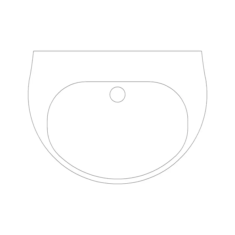 Wash Basin 56 DWG CAD block thumbnail — bathroom drawing