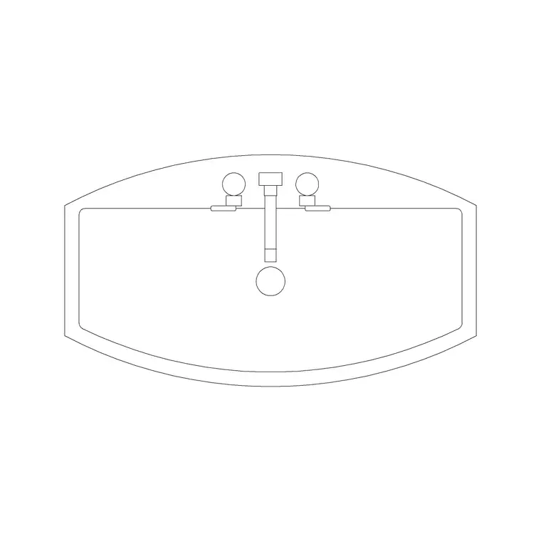 Wash Basin 58 DWG CAD block thumbnail — bathroom drawing