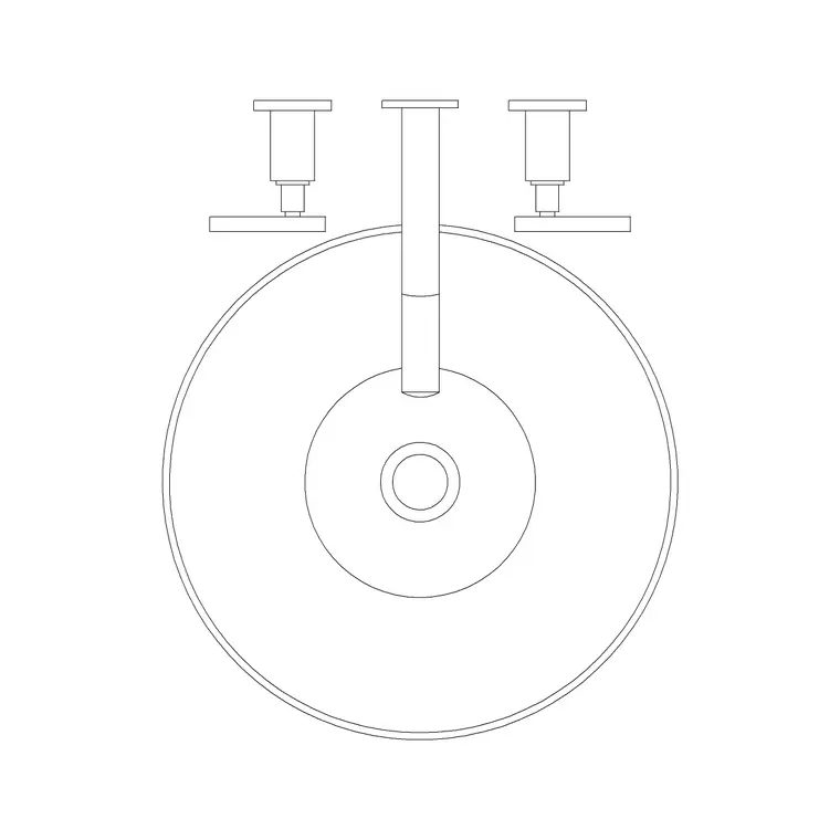 Wash Basin 61 DWG CAD block thumbnail — bathroom drawing